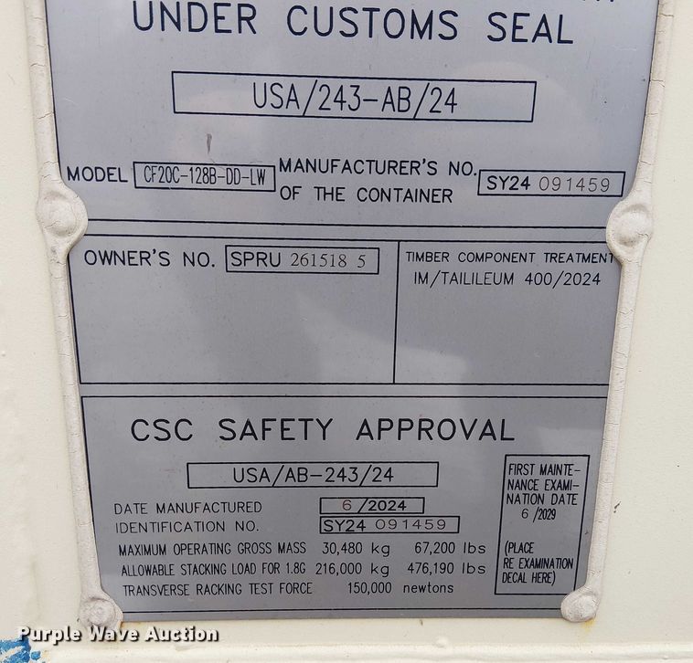 image for item FK0739 CF20C-128B-DD-LW shipping container