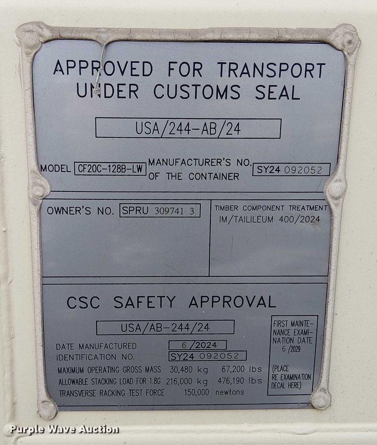 image for item FK0741 2024 CF20C-128B-LW shipping container