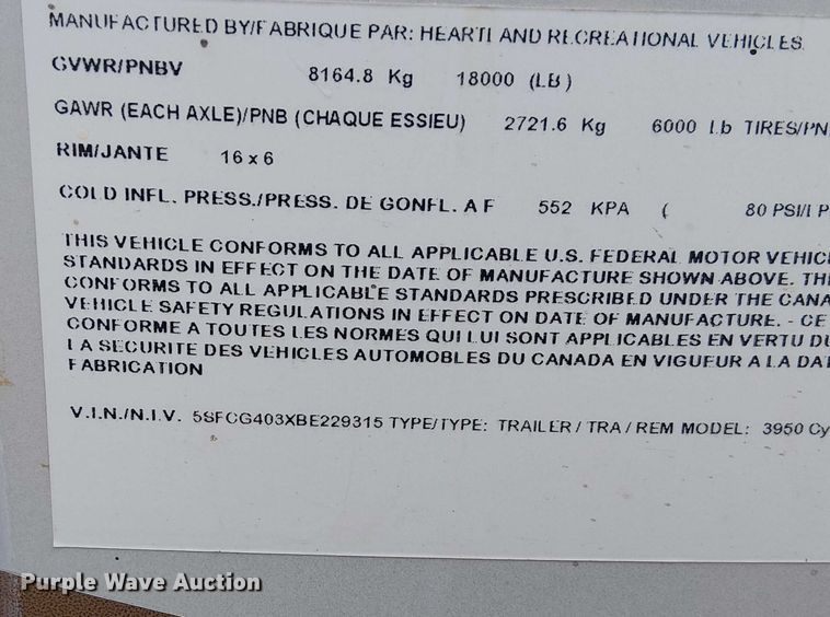 image for item FK0743 2011 Heartland Cyclone HD Edition toy hauler camper