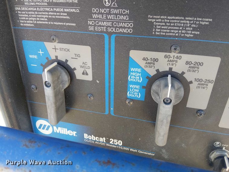 image for item FK0820 Miller Bobcat 250 welder/generator