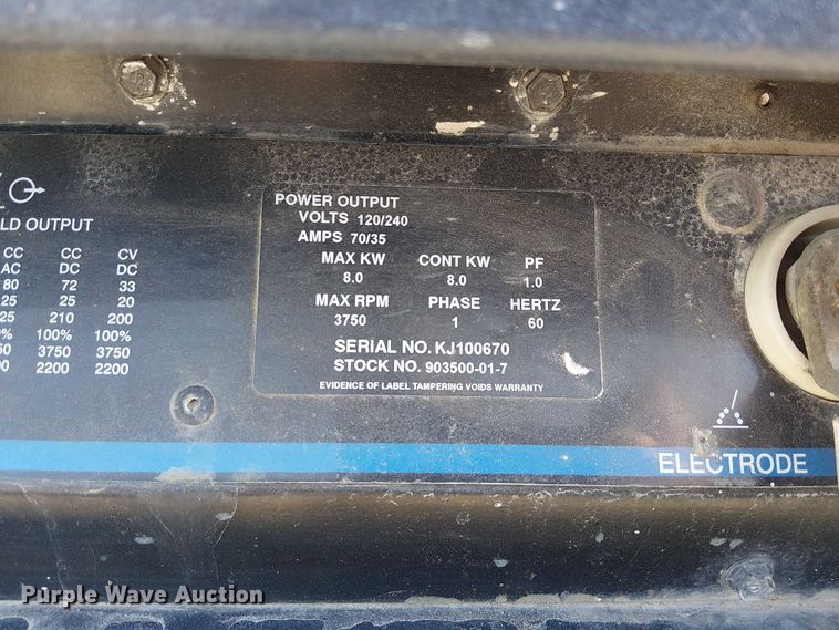 image for item FK0822 Miller Bobcat 225 welder/generator