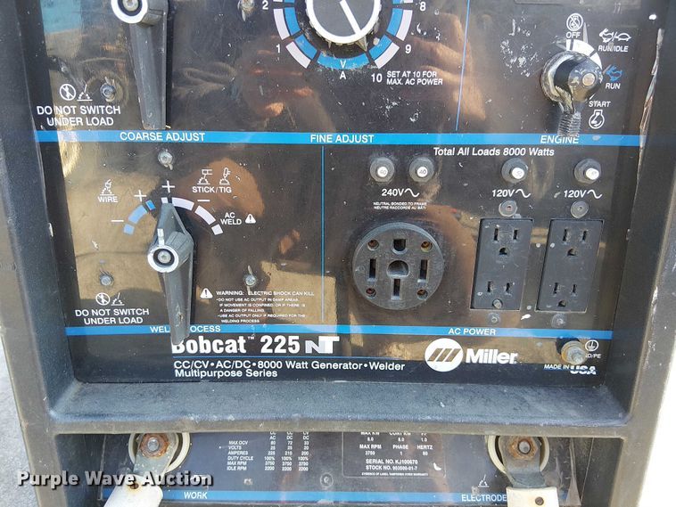 image for item FK0822 Miller Bobcat 225 welder/generator