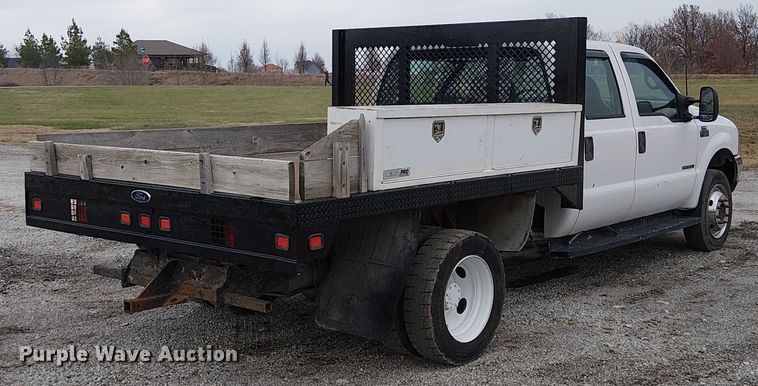 image for item FK0872 2000 Ford F550 Super Duty Crew Cab flatbed truck
