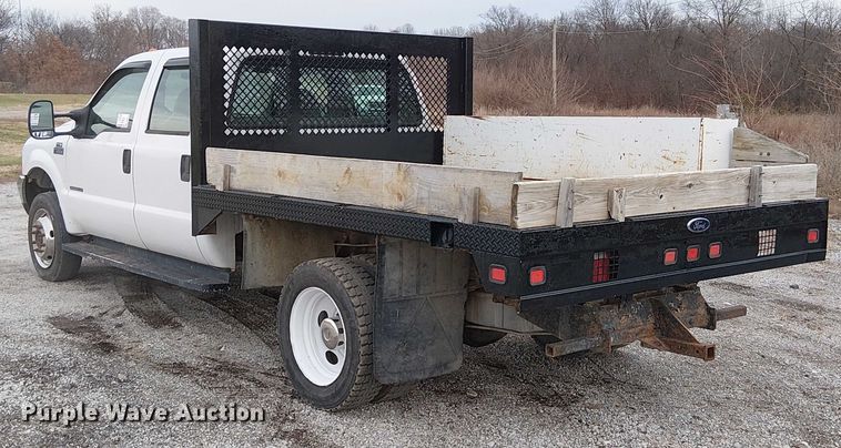 image for item FK0872 2000 Ford F550 Super Duty Crew Cab flatbed truck