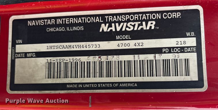 image for item FK1027 1997 International 4700 utility / service truck