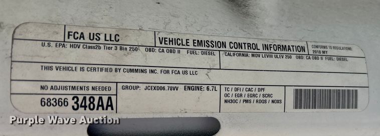 image for item FK1033 2018 RAM 2500 Crew Cab pickup truck