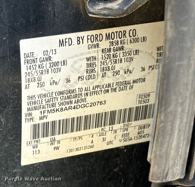 image for item HI9363 2013 Ford Explorer Police Interceptor SUV