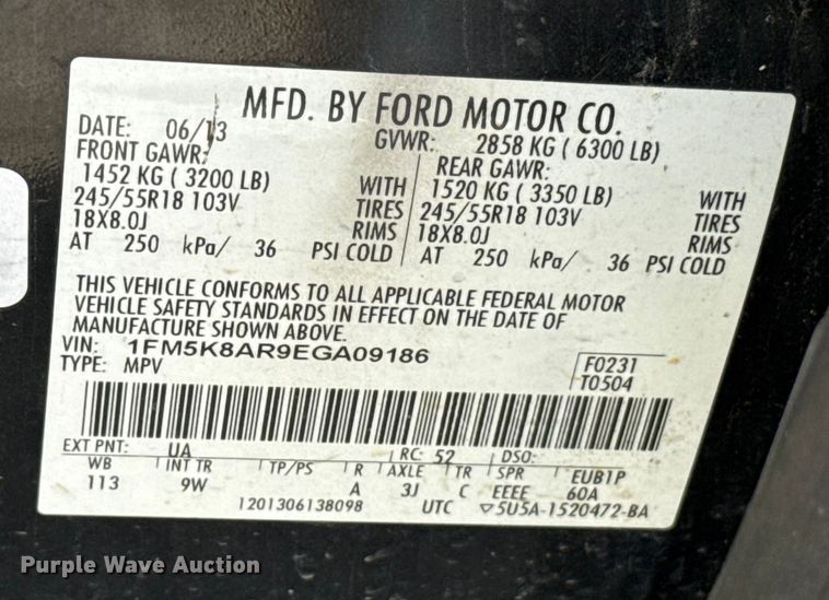 image for item HI9364 2014 Ford Explorer Police Interceptor SUV