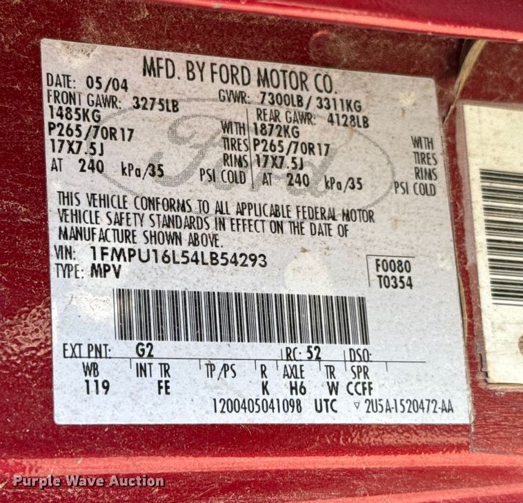 image for item HI9365 2004 Ford Expedition SUV