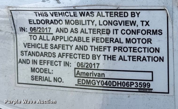 image for item HI9403 2017 Dodge Grand Caravan handicap accessible van