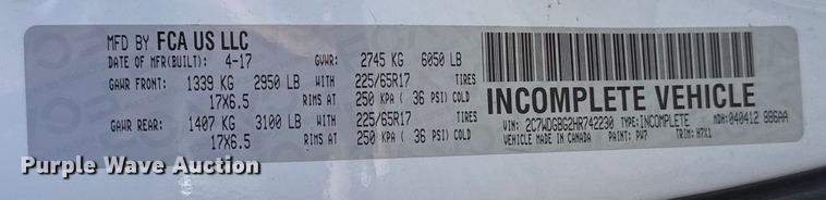 image for item HI9403 2017 Dodge Grand Caravan handicap accessible van