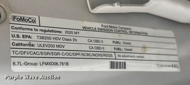 image for item NA9952 2020 Ford F250 Super Duty XL Crew Cab pickup truck