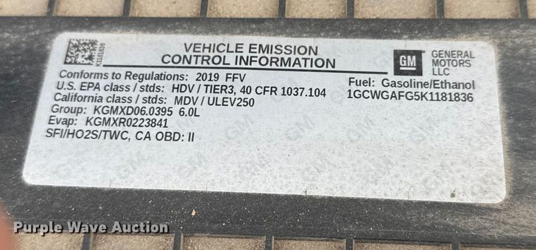 image for item NB9024 2019 Chevrolet Express 2500 van