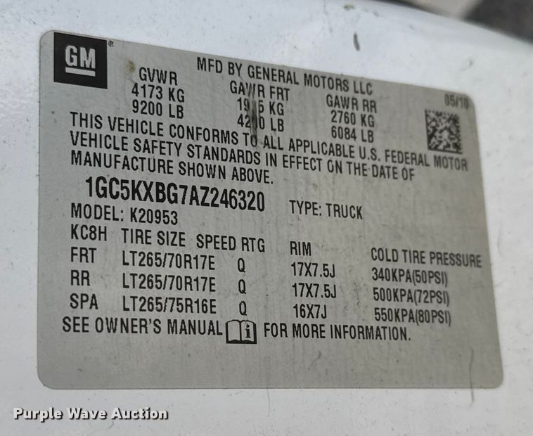 image for item NB9028 2010 Chevrolet Silverado 2500 Ext. Cab dump flatbed truck