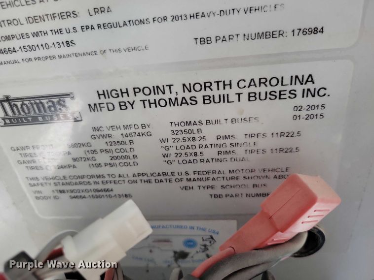 image for item NO9804 2016 Thomas school bus