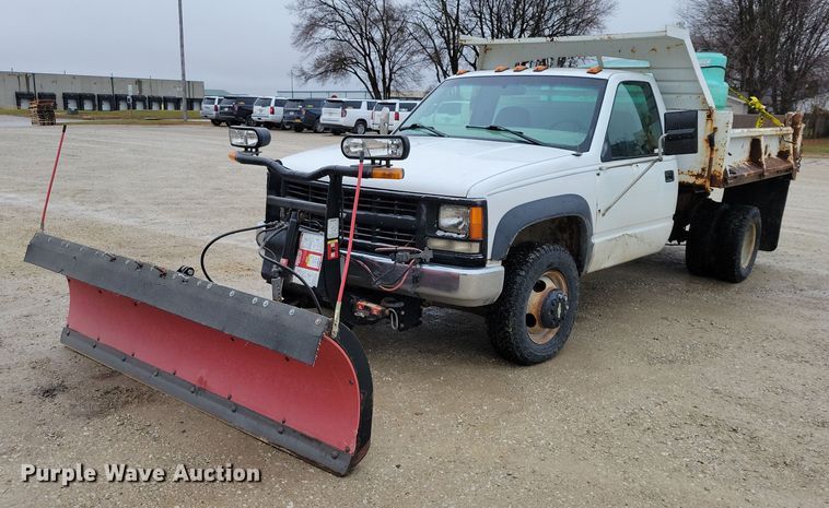 image for item NO9808 1999 Chevrolet K3500 dump flatbed pickup truck