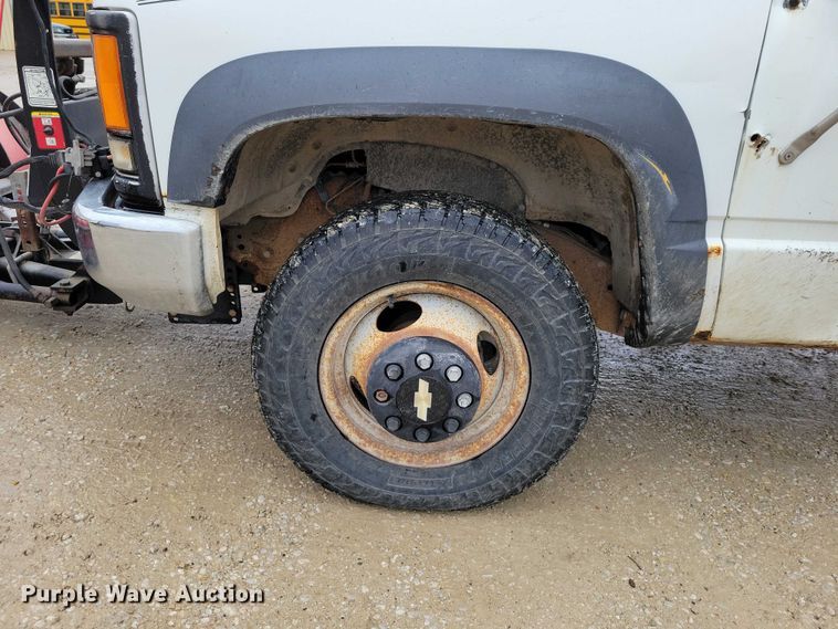 image for item NO9808 1999 Chevrolet K3500 dump flatbed pickup truck