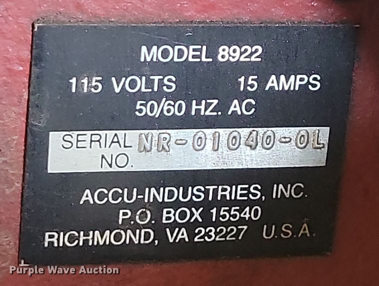image for item NO9811 Accu-Turn 8922 brake lathe