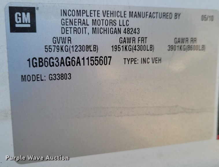 image for item NO9814 2010 Chevrolet  Express G3500 delivery van