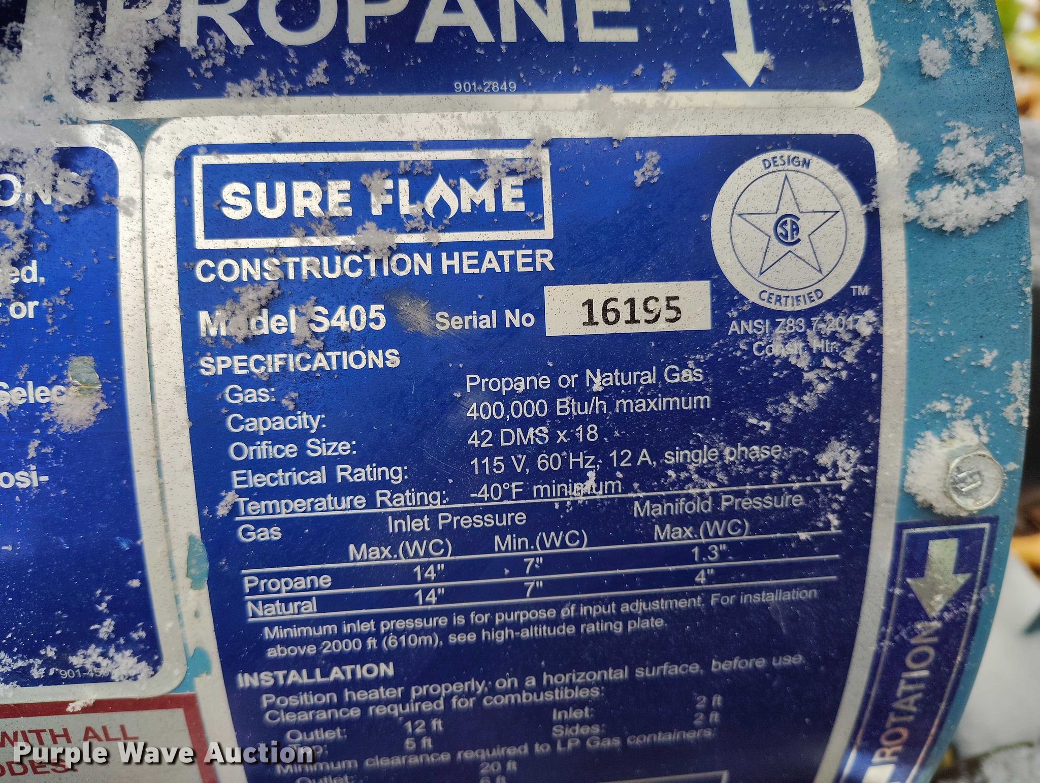 (10) Sure Flame S405 heaters in Grand Junction, CO | Item IH9371 sold ...