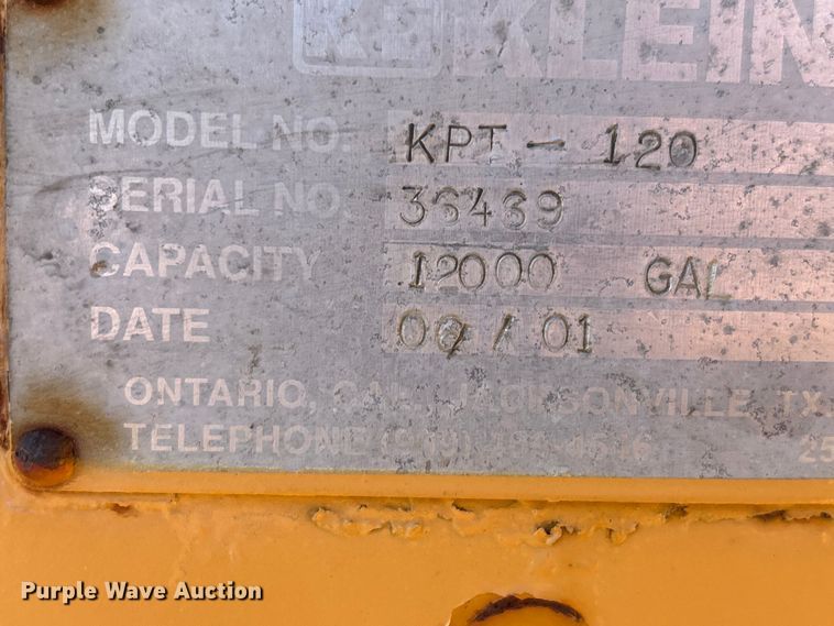 image for item DH8740 2001 Klein KPT-120 water tank