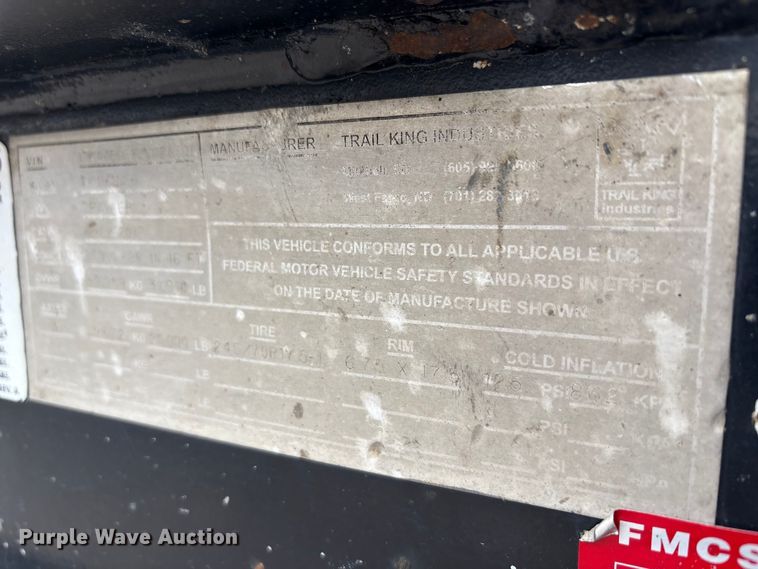 image for item DJ7918 2018 Trail king TA110SA drop tilt deck equipment trailer