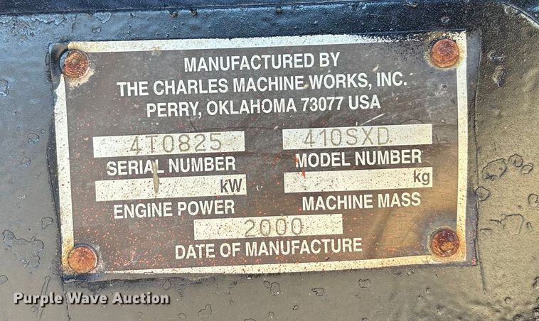 image for item DK0100 2000 Ditch Witch 410 SXD trencher