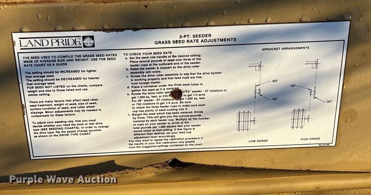 image for item DK0166 Land pride OS1572 seeder