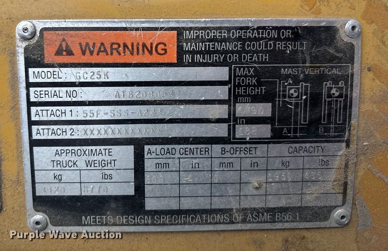image for item DK0189 Caterpillar GC25K forklift