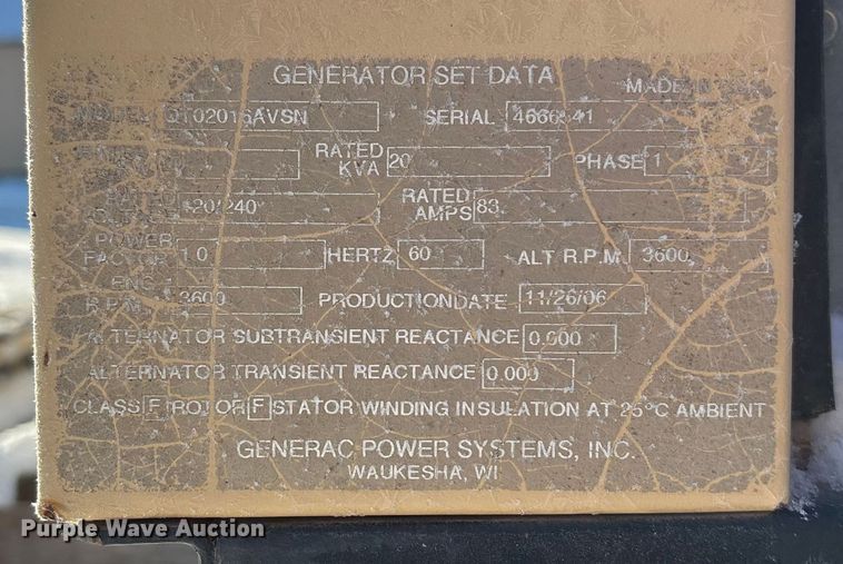 image for item DK0194 (2) Generac generators