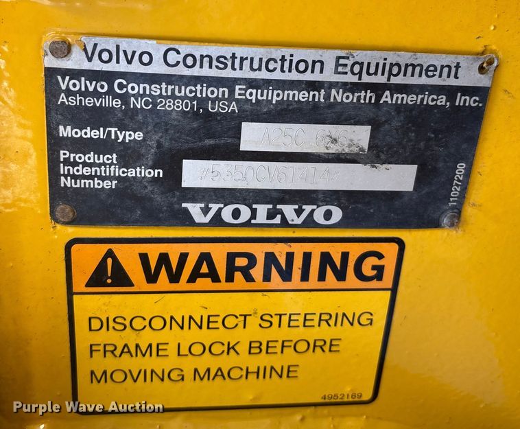 image for item DK0196 Volvo A25C 6x6 articulated haul truck