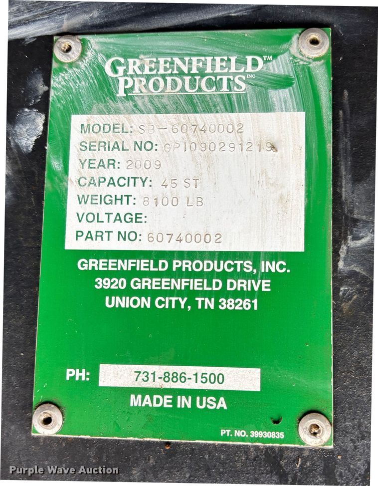 image for item DK0223 Greenfield SB-60740002 headblock mounted spreader bar