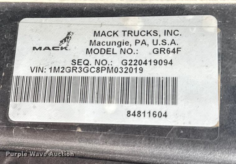 image for item DQ4137 2023 Mack Granite dump truck