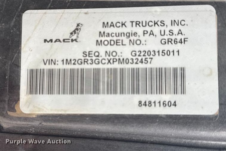 image for item DQ4139 2023 Mack Granite dump truck