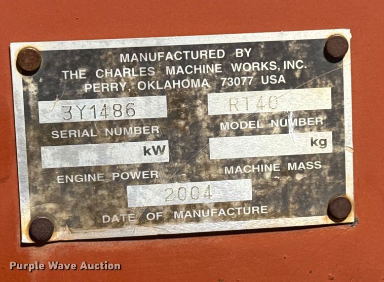 image for item DQ4164 2004 Ditch Witch RT40 trencher