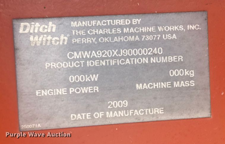 image for item DQ4165 2009 Ditch Witch a920 backhoe attachment