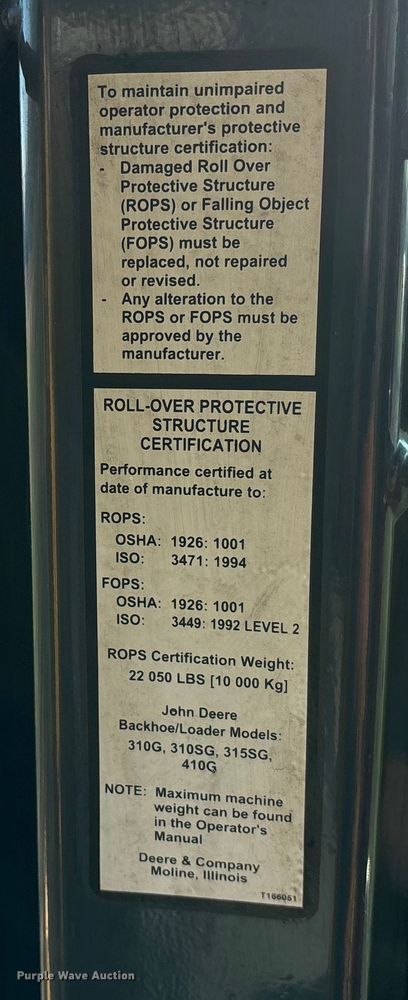 image for item DT0002 2004 John Deere 410G backhoe