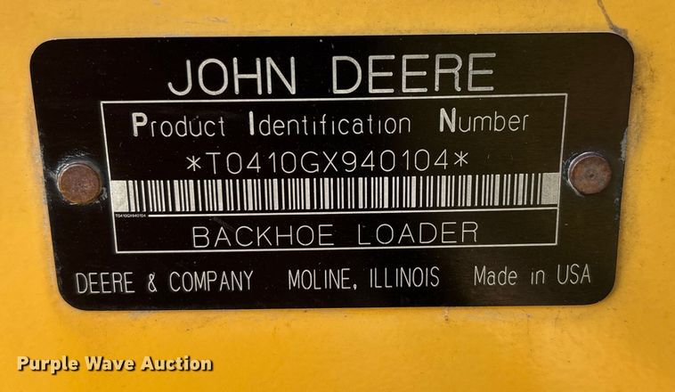 image for item DT0002 2004 John Deere 410G backhoe