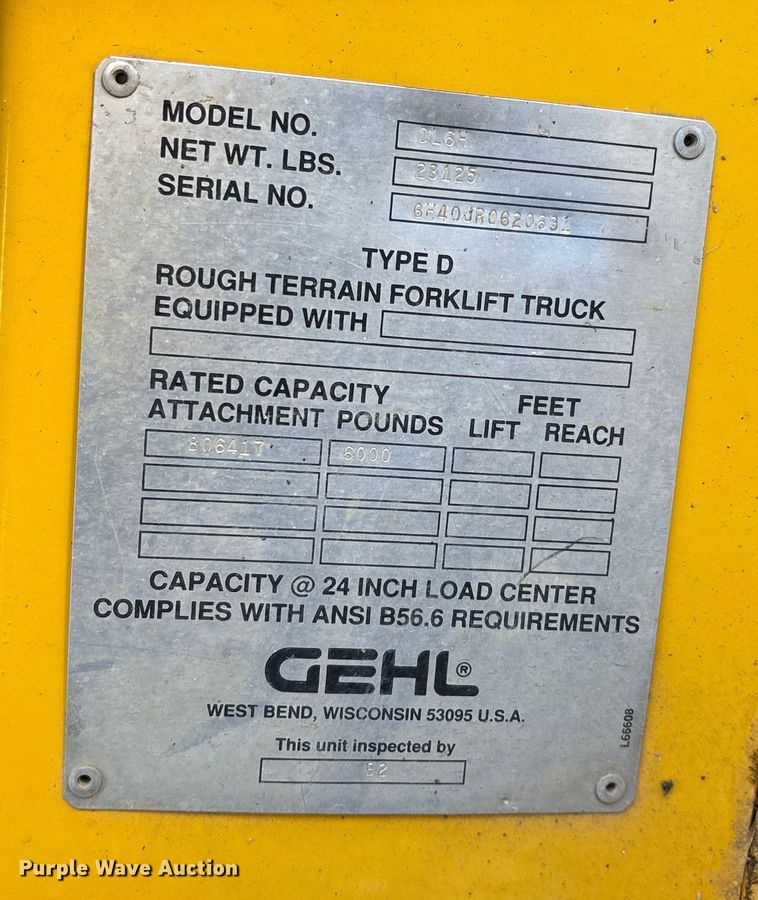 image for item DT0004 1998 Gehl DL-6H 40 telehandler