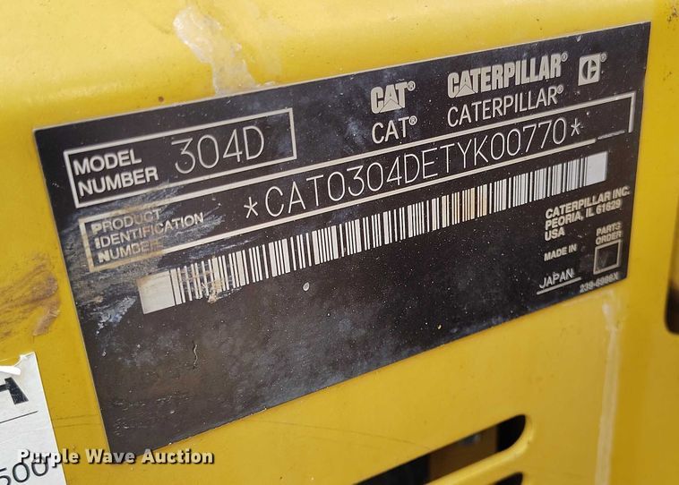 image for item DT0797 2011 Caterpillar 304D CR mini excavator