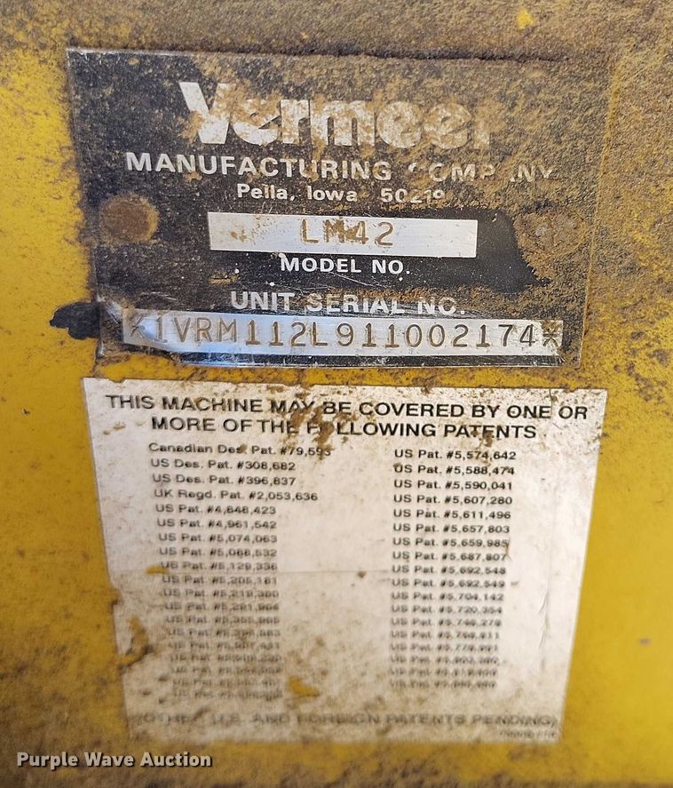 image for item DT0804 2001 Vermeer LM42 trencher