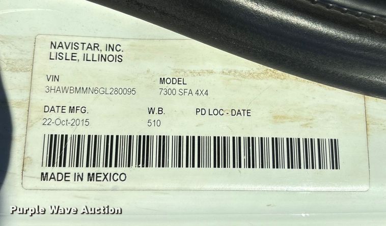 image for item DT2760 2016 International 7300 digger derrick truck