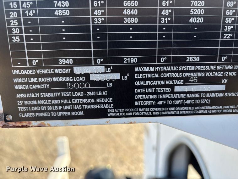 image for item DT2760 2016 International 7300 digger derrick truck