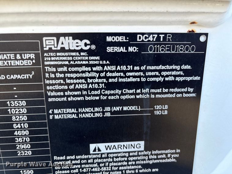 image for item DT2760 2016 International 7300 digger derrick truck