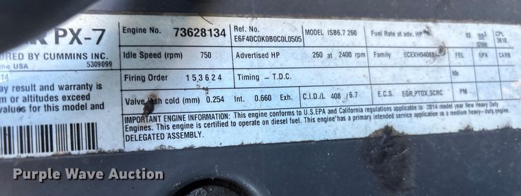 image for item DT2761 2015 Kenworth T370 digger derrick truck