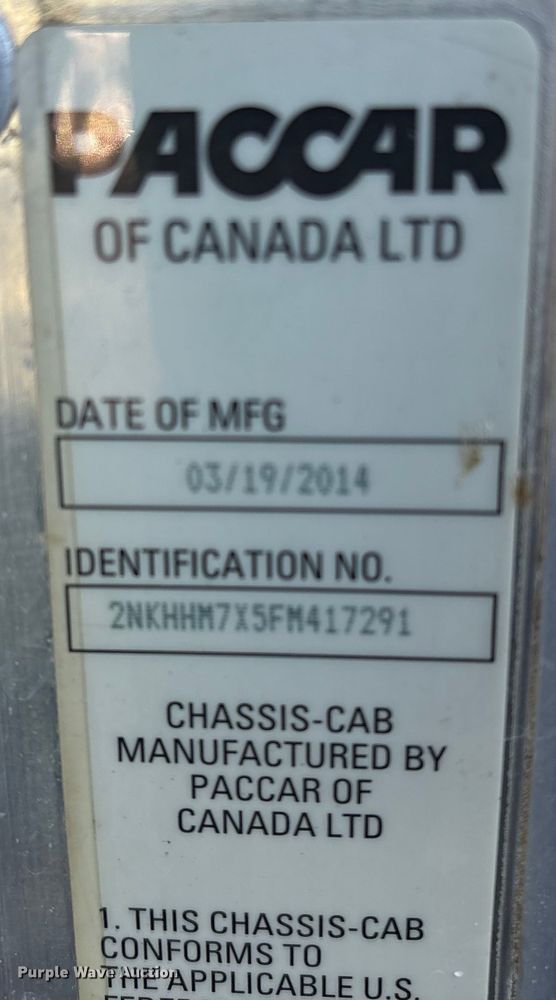 image for item DT2761 2015 Kenworth T370 digger derrick truck