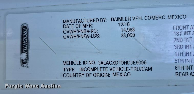 image for item DT2763 2017 Freightliner Business Class M2 bucket truck