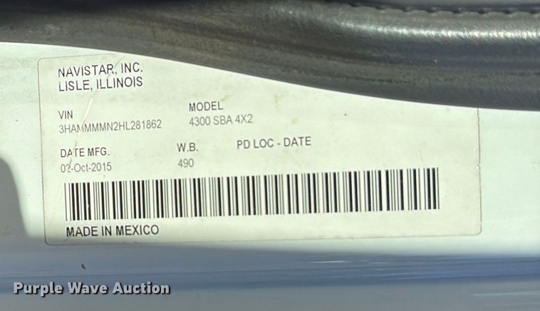 image for item DT2765 2017 International 4300 bucket truck