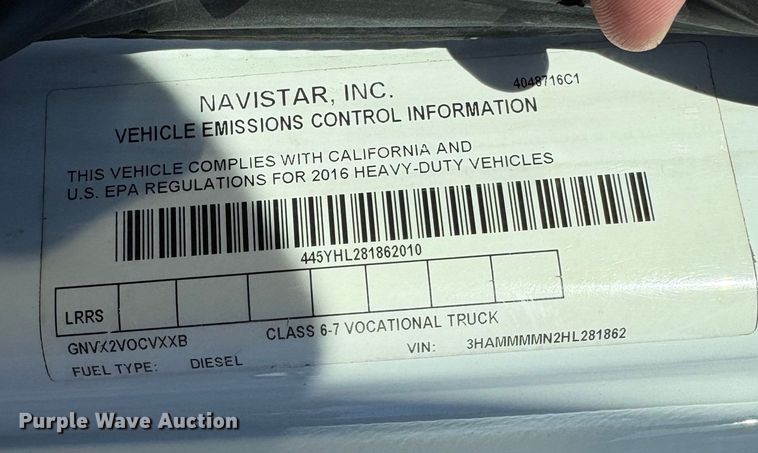 image for item DT2765 2017 International 4300 bucket truck