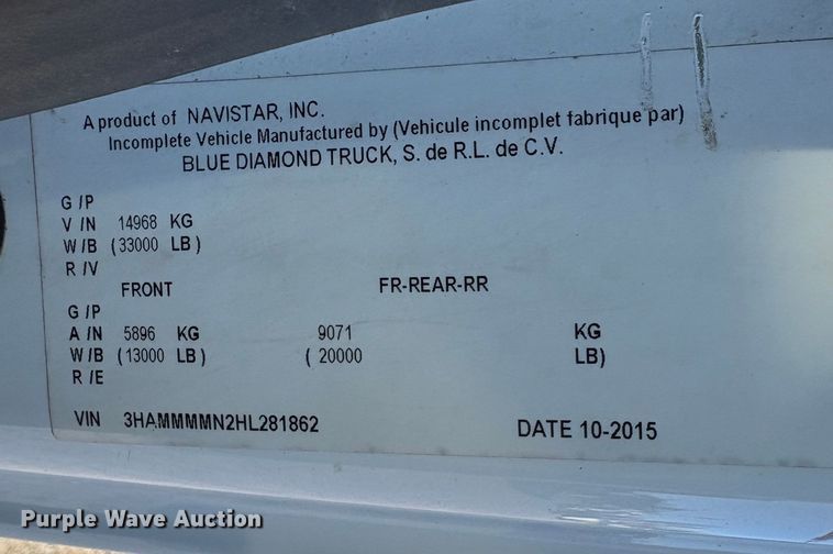 image for item DT2765 2017 International 4300 bucket truck